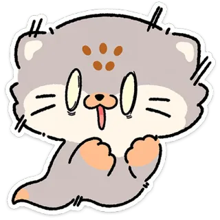 😼 Pallas's cat pallas cat, manul, cute, animal, sticker, excited, cartoon, wildcat telegram sticker