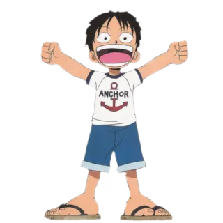 😆 Monkey D. Luffy One Piece ANCHOR anime, one piece, monkey d. luffy, cartoon, boy telegram sticker