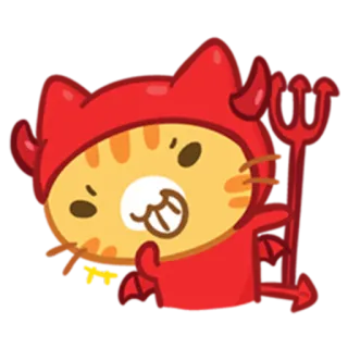😈 猫, 悪魔, 子猫, かわいい, 漫画, ハロウィン telegram sticker
