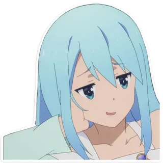 😏 Aqua Konosuba Anime, Aqua, Konosuba, Capelli azzurri, Ragazza anime telegram sticker