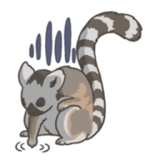 😞 lémurien, animal, mignon, queue telegram sticker