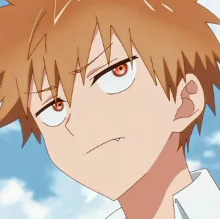 🔰 anime, dibujos animados, chico, enfadado, molesto, pelo naranja telegram sticker