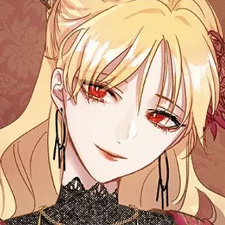 🩸 capelli biondi, occhi rossi, personaggio, donna, anime telegram sticker