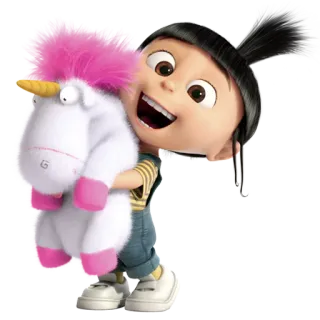 🙍 Agnes Despicable Me agnes, despicable me, unicorn, cartoon, girl, movie telegram sticker