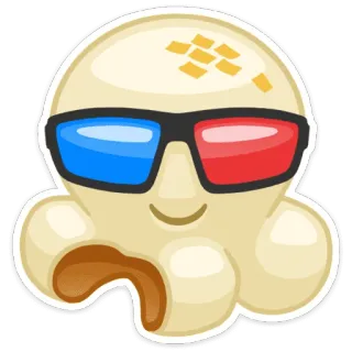 🥨 popcorn, movie, 3D, glasses, entertainment, snack telegram sticker