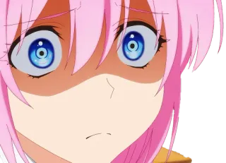😧 anime, gadis, rambut pink, terkejut, kaget telegram sticker