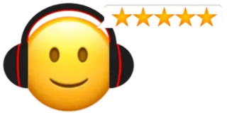 5⃣ Эмодзи, Наушники, Звезды, Рейтинг, Позитив, Отзыв telegram sticker