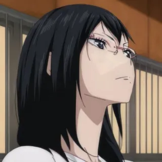 🎭 Kiyoko Shimizu Haikyuu!! kiyoko shimizu, haikyuu, anime, woman, glasses, side profile telegram sticker