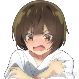 😳 Anime, Mädchen, wütend, Cartoon, Ausdruck, Figur telegram sticker