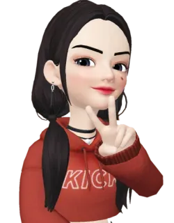 ✌️ KICK Anime, Garota, Personagem, Vermelho, Paz, Pose telegram sticker