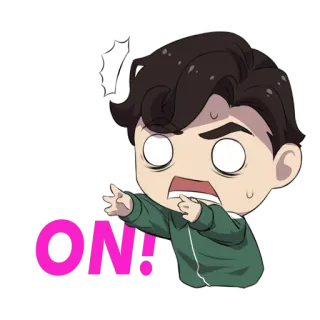 😡 ON!! cartoon, character, exclamation, shocked, cute, chibi telegram sticker