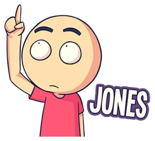 ☝ JONES desenho animado, personagem, nome telegram sticker