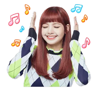 🤐 Lisa Lisa, BLACKPINK, K-Pop, notas musicales, chica, cantante telegram sticker