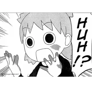 🍀 HUH!? Anime, Mangá, Exclamação, Choque, Pergunta, Surpreso whatsapp sticker