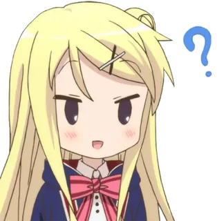 ❓ Anime, niedlich, Mädchen, Frage, Cartoon telegram sticker