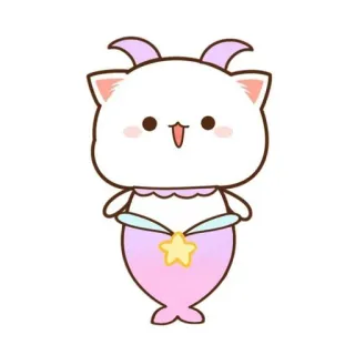 🐱 chat, sirène, animal, mignon, dessin animé, kawaii, étoile, fantaisie telegram sticker