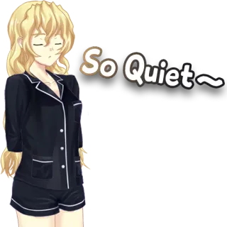 😶 So Quiet~ anime, quieto, sonolento, desenho animado, relaxado telegram sticker