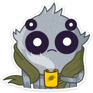 ☕️ Monster, Kreatur, Kaffee, süß, Schal, Winter, entspannen whatsapp sticker