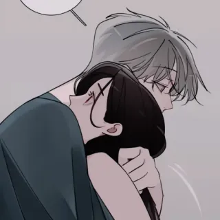 ✖️ przytulenie, objęcie, czułość, miłość, anime, manga telegram sticker
