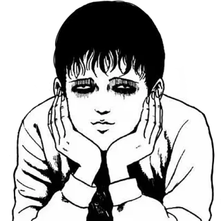 ☺️ Anime, Manga, Terror, Junji Ito, Arte whatsapp sticker