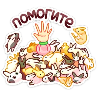 🐇 Помогите conejos, ayuda, lindo, animales, dibujos animados, mano telegram sticker
