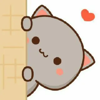 🍓 kucing, imut, stiker, kawaii, hati whatsapp sticker