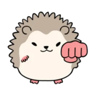 💥 erizo, animal, lindo, dibujos animados, puñetazo, puño telegram sticker