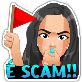 ❌ É SCAM!! scam, warning, flag, alert, danger telegram sticker