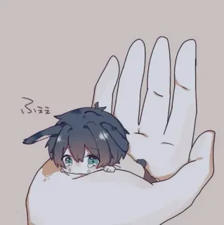 🥺 ふええ Chibi, Animé, Pleurs, Main, Mignon telegram sticker