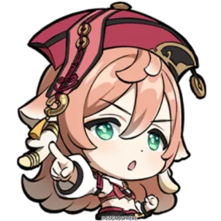 🤨 Yanfei Genshin Impact Anime, Chibi, Yanfei, Genshin Impact, Gra, Postać, Kawaii telegram sticker