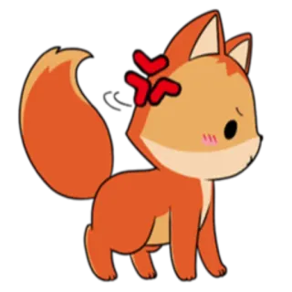 😡 zorro, enfadado, mono, dibujos animados, animal, naranja telegram sticker