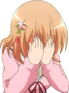😶 chica anime, cubriendo ojos, avergonzado/a, kawaii, lindo/a, dibujo animado, tímido/a telegram sticker