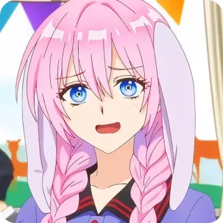 🙂 Anime, Manga, Fille, Cheveux roses, Dessin animé, Personnage telegram sticker