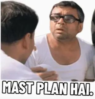 🤔 MAST PLAN HAI Комедия, План, Смешно, Индийский whatsapp sticker