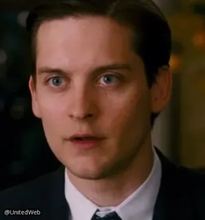 😳 Peter Parker Spider-Man tobey maguire, actor, movie, spider-man, sad telegram sticker
