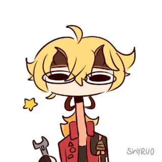 🐾 Thoma Genshin Impact Anime, Desenho animado, Engraçado, Genshin Impact, Thoma, Video game telegram sticker