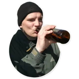 🍻 homem, bebendo, cerveja, garrafa, gorro, adulto telegram sticker