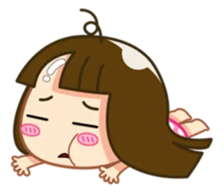 😑 cartoon, character, sleepy, cute, face whatsapp sticker
