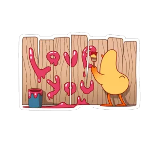 ❤ Love you amor, lindo, dibujos animados, pintura, corazón, cariño telegram sticker