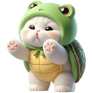 😍 mignon, animal, chat, tortue, kawaii, dessin animé whatsapp sticker
