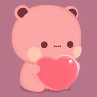 🐼 beer, hart, schattig, cartoon, liefde, roze telegram sticker