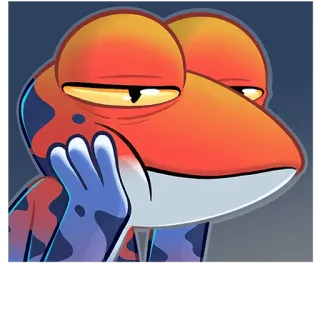 😮‍💨 Eidechse, denkend, orange, Tier, Cartoon, entspannt telegram sticker