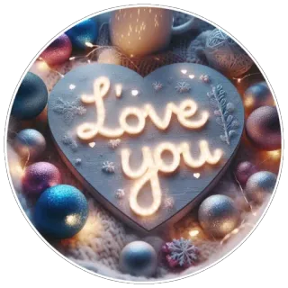 ❤ Love you tình yêu, trái tim, đồ trang trí, mùa đông, giáng sinh, lời chúc whatsapp sticker