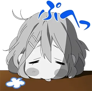 😪 ぶっ Animé, Dessin animé, Mignon, Endormi, Manga whatsapp sticker