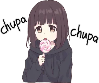 😋 chupa chupa anime, girl, lollipop, sweet, cute telegram sticker