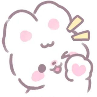 ✌ niedlich, kawaii, tier, comic, figur, rosa, wolke, fröhlich telegram sticker