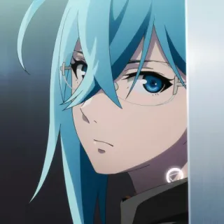 🎭 Anime, Frau, blaue Haare, Brille, Charakter, weiblich telegram sticker