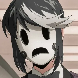 ☹ Sniper Mask High-Rise Invasion anime, high-rise invasion, sniper mask, character, mask, tuxedo telegram sticker