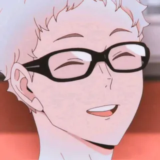 🍤 Kei Tsukishima Haikyu!! Anime, Karakter, Haikyu, Kei Tsukishima, Kacamata, Orang telegram sticker