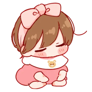 💞 mono, bebé, dibujos animados, rosa, kawaii whatsapp sticker